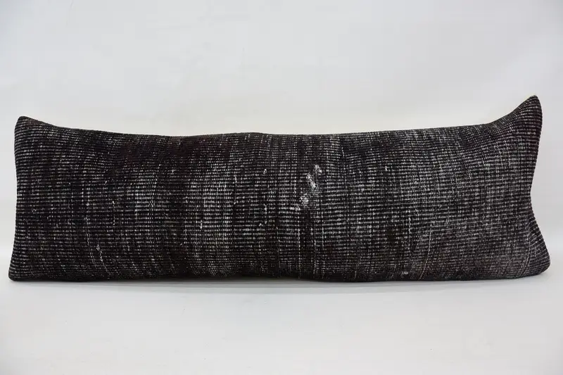 ヴィンテージブラウンホリデーデコレーション枕カバー、アンティークチェック柄16x47インチ枕カバー - 1
