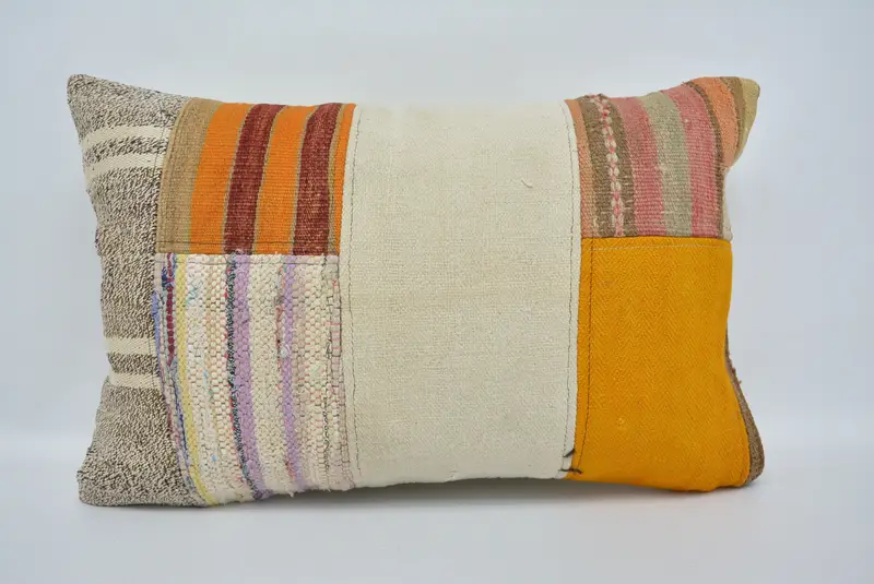 Boho Pillow, Pillow Case, Garden Pillow, Yoga Cushion, Bright Cushion, Boho Pillow Sham Cover, Interior Designer Pillow, 16x24 White Cushion Case - 1