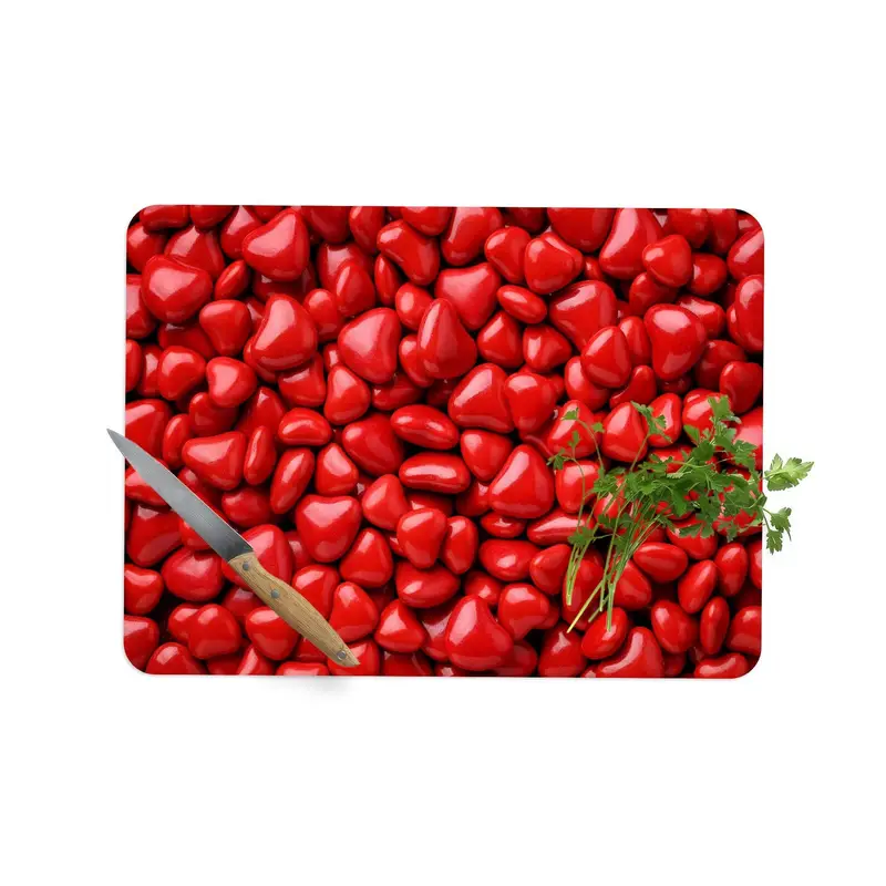 Trendy Red Glass Cutting Board for Modern Kitchen Dining Room