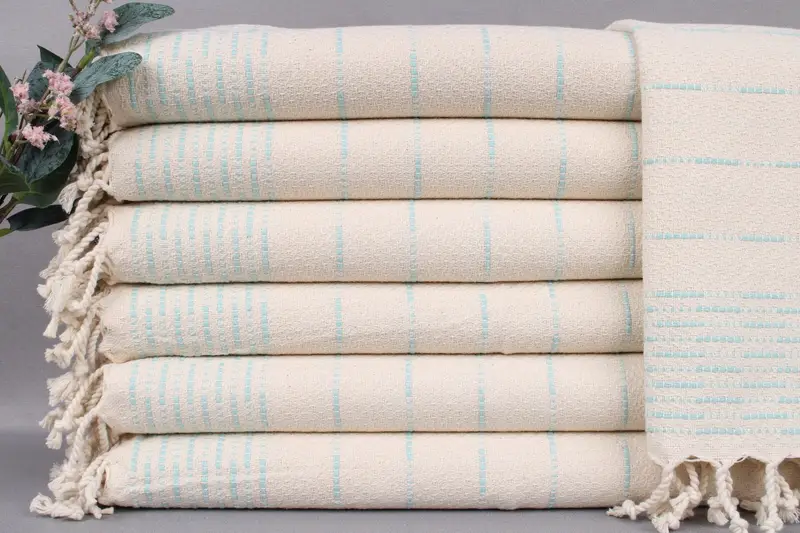 Custom Dish Towel, Monogram Hand Towel, Beige, Striped, 18x36 Inches