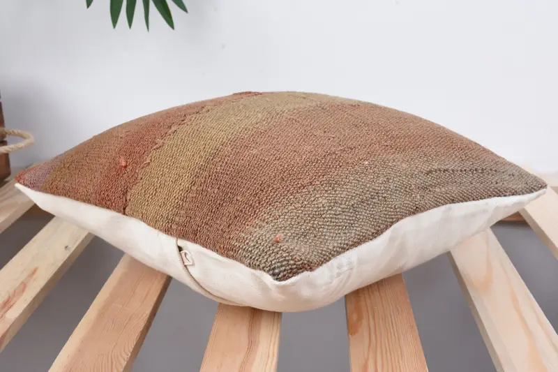 Handmade Throw Pillow Sham, Pillow Cover, Antique Pillows, 12x12 Brown Pillow Cover, Handmade Pillow Cover, Kilim Pillow, Pillow for Couch - 6