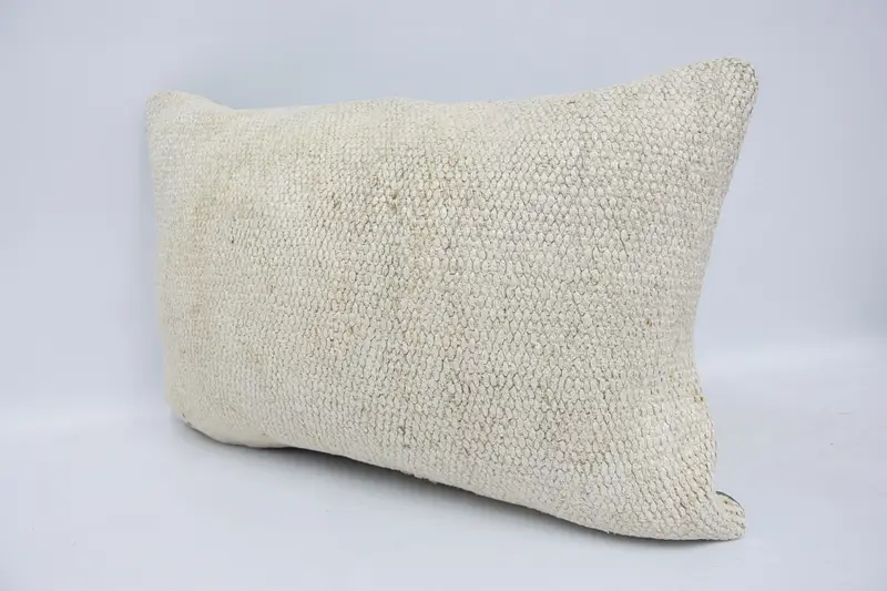 Handmade Kilim Cushion, 16x24 White Pillow Sham, Indoor Pillow Case, Ethnical Kilim Rug Pillow, Boho Pillow Sham Cover, Pillow Sham - 4