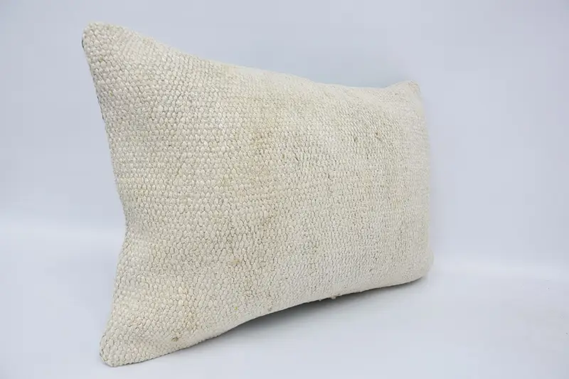 Handmade Kilim Cushion, 16x24 White Pillow Sham, Indoor Pillow Case, Ethnical Kilim Rug Pillow, Boho Pillow Sham Cover, Pillow Sham - 3