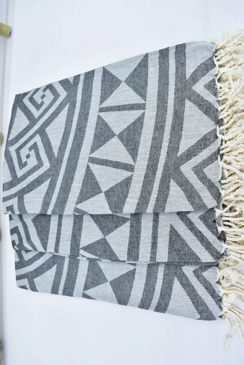 Monogram Turkish Towel, Guest Towel, Best Wedding Gift, Hammam towel, Anniversary Gift For Her, 68x40 Cotton Geometric Towel, Turkish hand towel - 6