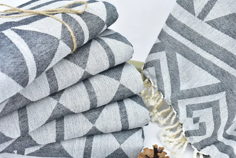 Monogram Turkish Towel, Guest Towel, Best Wedding Gift, Hammam towel, Anniversary Gift For Her, 68x40 Cotton Geometric Towel, Turkish hand towel - 5
