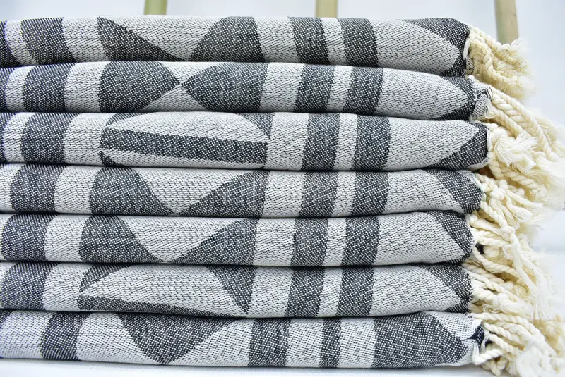 Monogram Turkish Towel, Guest Towel, Best Wedding Gift, Hammam towel, Anniversary Gift For Her, 68x40 Cotton Geometric Towel, Turkish hand towel - 2