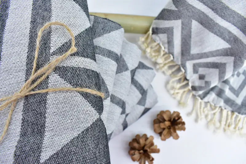Monogram Turkish Towel, Guest Towel, Best Wedding Gift, Hammam towel, Anniversary Gift For Her, 68x40 Cotton Geometric Towel, Turkish hand towel - 4