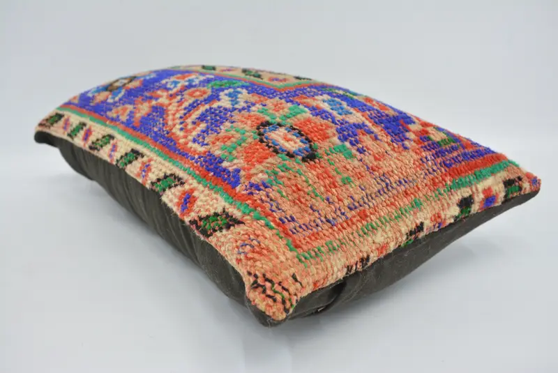 Blue & Red Embroidered Throw Pillow, 12x24 Inches Size Pillow - 6