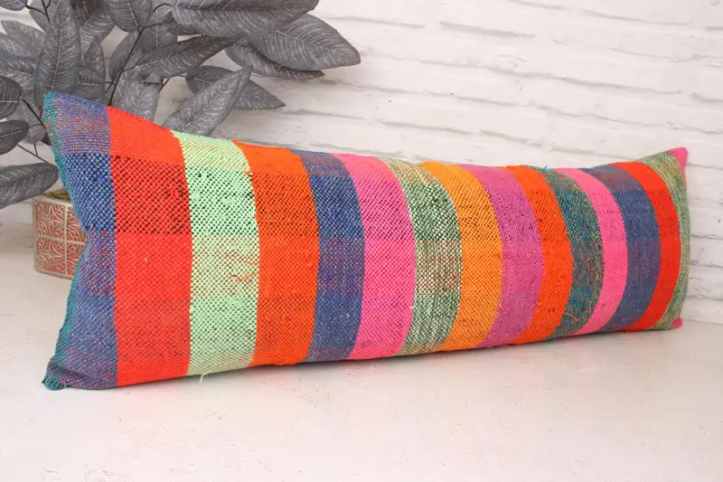 12x36 Blue Cushion Case, Bed Pillow Sham, Handmade Kilim Cushion, Kilim Cushion Sham, Toss Pillow Sham, Cushion Cover, Turkish Pillow - 3