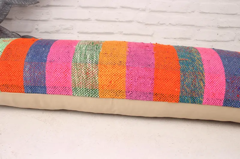12x36 Blue Cushion Case, Bed Pillow Sham, Handmade Kilim Cushion, Kilim Cushion Sham, Toss Pillow Sham, Cushion Cover, Turkish Pillow - 5