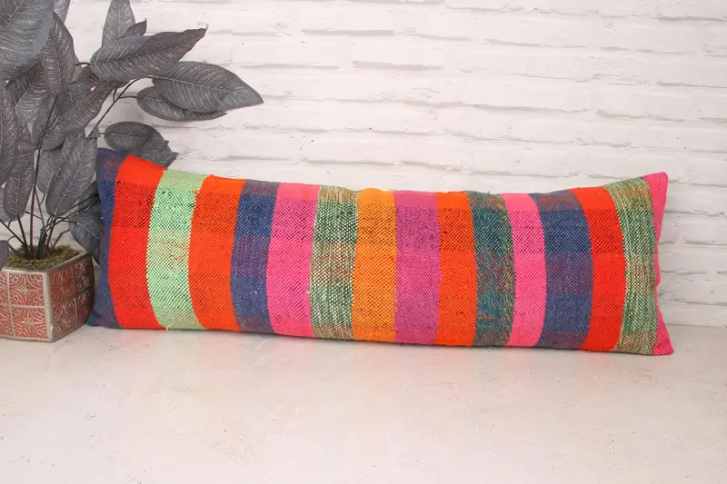 12x36 Blue Cushion Case, Bed Pillow Sham, Handmade Kilim Cushion, Kilim Cushion Sham, Toss Pillow Sham, Cushion Cover, Turkish Pillow - 1