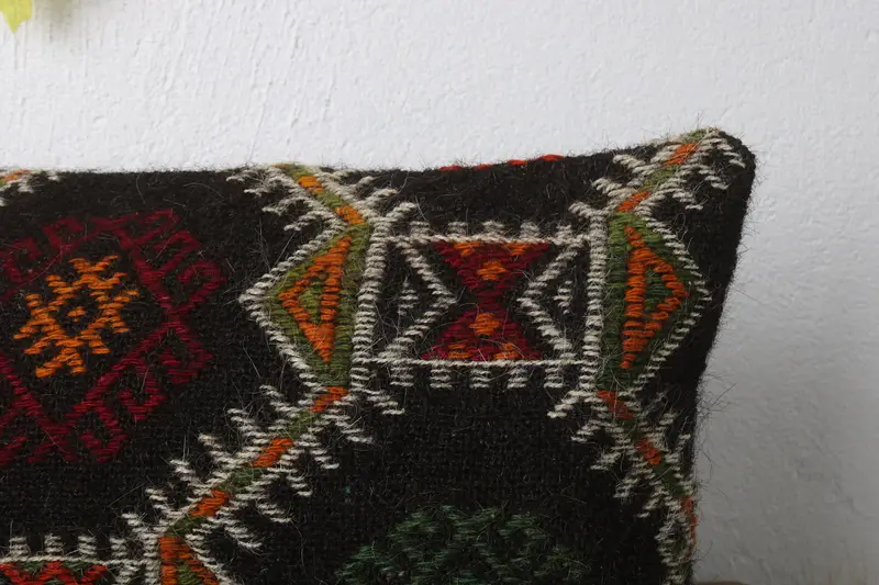 Throw Kilim Pillow, 12x24 Orange Pillow Cover, Pillow Cover, Oriental Pillow Case, Handmade Kilim Cushion, Pillow for Sofa, Lounge Throw Pillow Sham - 5
