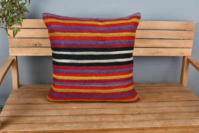 24x24 Red Cushion Cover, Handwoven Pillow Cover Pillow, Pillow, Kilim Pillow, Christmas Pillow Sham, Vintage Kilim Throw Pillow, Pillow for Couch - 6