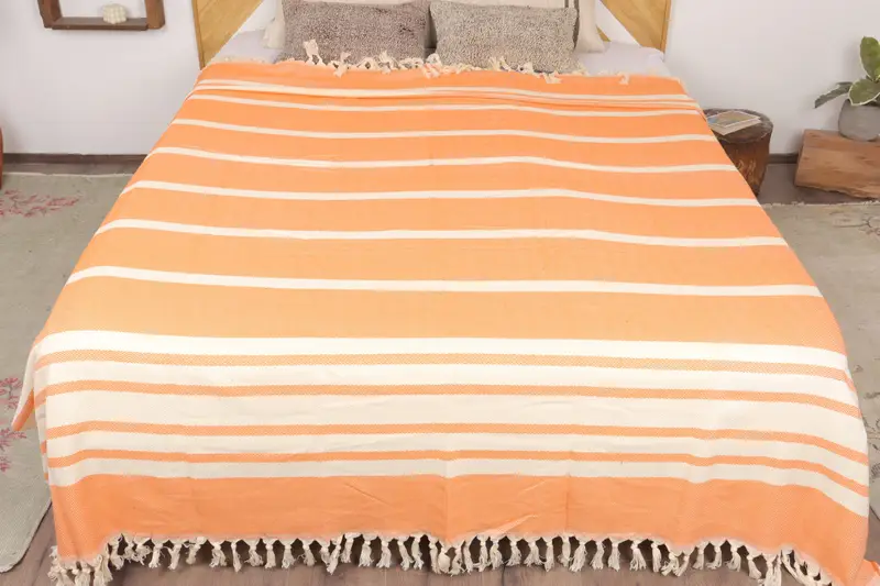 Wedding Gift, Best Wedding Gift, Throw Blanket Couch, Aesthetic Blanket, Bachelorette Party Favors, 96x80 Cotton Herringbone Towel, Monogram Blanket - 8
