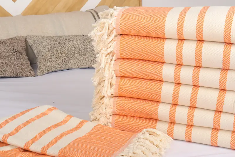 Wedding Gift, Best Wedding Gift, Throw Blanket Couch, Aesthetic Blanket, Bachelorette Party Favors, 96x80 Cotton Herringbone Towel, Monogram Blanket - 3