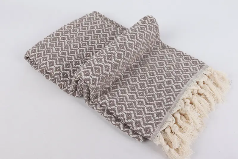 Absorbent Turkish peshtemal towel for beach use, Organic Turkish towel, Lightweight towel, 70x40 Cotton Diamond Towel, Xmas Gifts, Bridesmaid Gift - 6