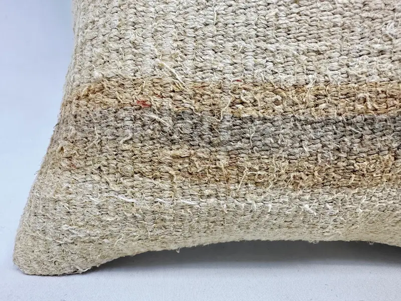 Boho Pillow, Cushion Case, Turkish Bench Pillow Case, Vintage Kilim Throw Pillow, Car Pillow, 16x16 Beige Pillow Cover, Turkish Pillow, Patio Pillow - 2