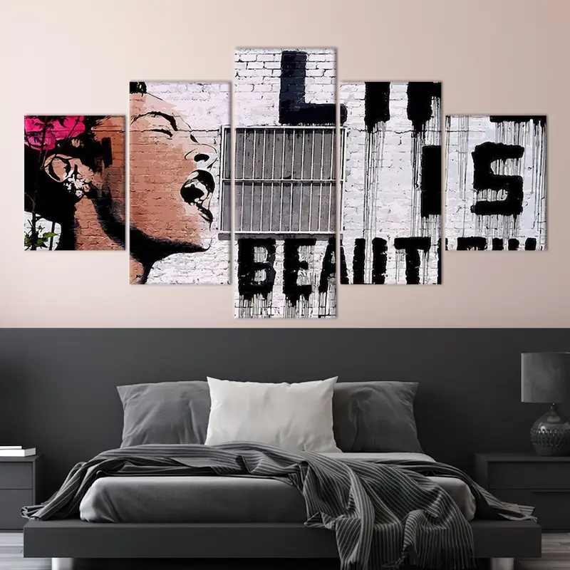 Life is Beatiful, Frida Kahlo Canvas, Street Art Banksy, Banksy Canvas, Banksy Wall Art, Banksy Grafiti, Banksy Print, Banksy Poster, Banksy - 1