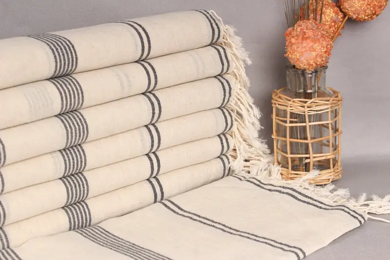 Bridal Shower Gift Black Cotton Towel, 36x79 Inches