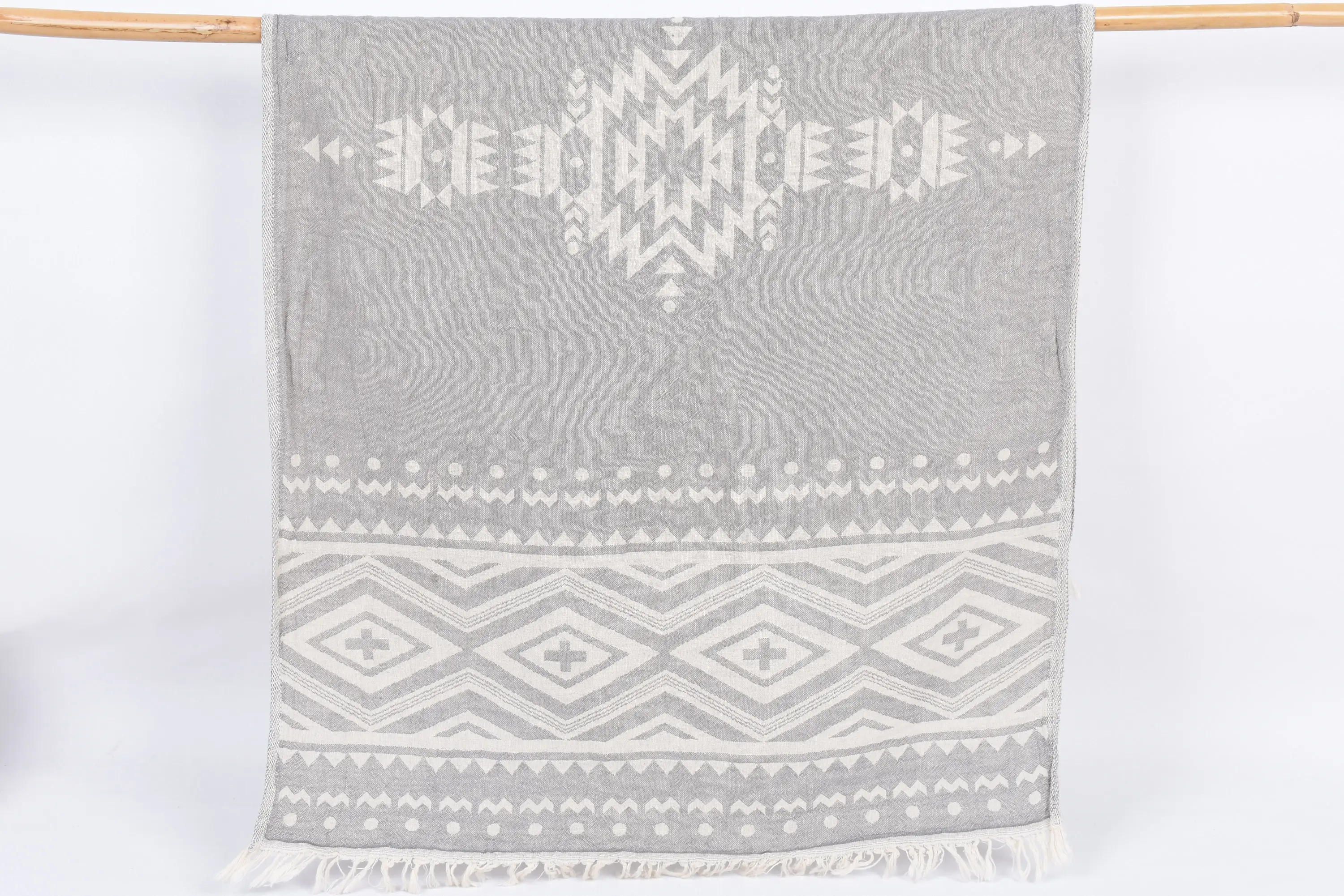Bride Gift, 40x24 Dark Gray Plus Design Hand Towel, Turkish Cotton - 1