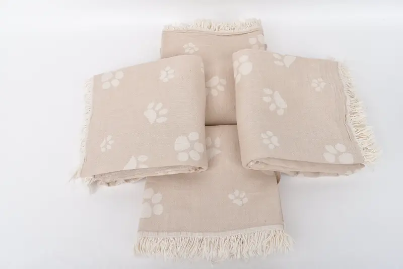 Handmade Gift, Thin towel, Oversized Beach Towel, Housewarming Gift, 70x36 Cotton Paw Design Towel, Wedding Gift For Bride, Beach Theme Wedding Gift - 7