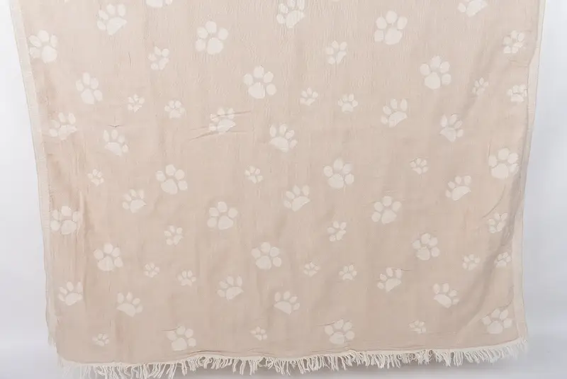 Handmade Gift, Thin towel, Oversized Beach Towel, Housewarming Gift, 70x36 Cotton Paw Design Towel, Wedding Gift For Bride, Beach Theme Wedding Gift - 1