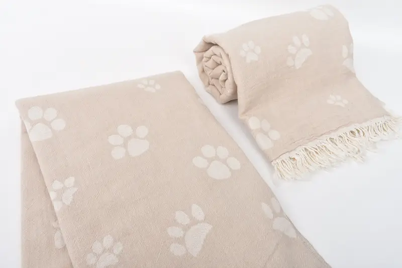 Handmade Gift, Thin towel, Oversized Beach Towel, Housewarming Gift, 70x36 Cotton Paw Design Towel, Wedding Gift For Bride, Beach Theme Wedding Gift - 8