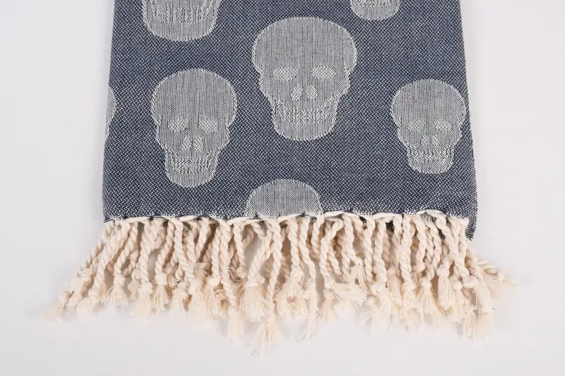 Personalized Gifts, 68x36 Cotton Skull Patterned Towel, Best lightweight Turkish towel for travel USA, Birthday Gift, Cotton towel, Home Decor Gifts - 4