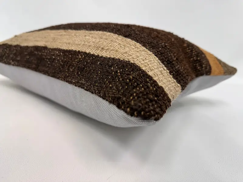 Couch Cushion Case, Boho Pillow, Comfy Throw Pillow Sham, Turkish Pillow, Cushion Cover, 12x20 Brown Cushion, Pillow for Sofa - 6