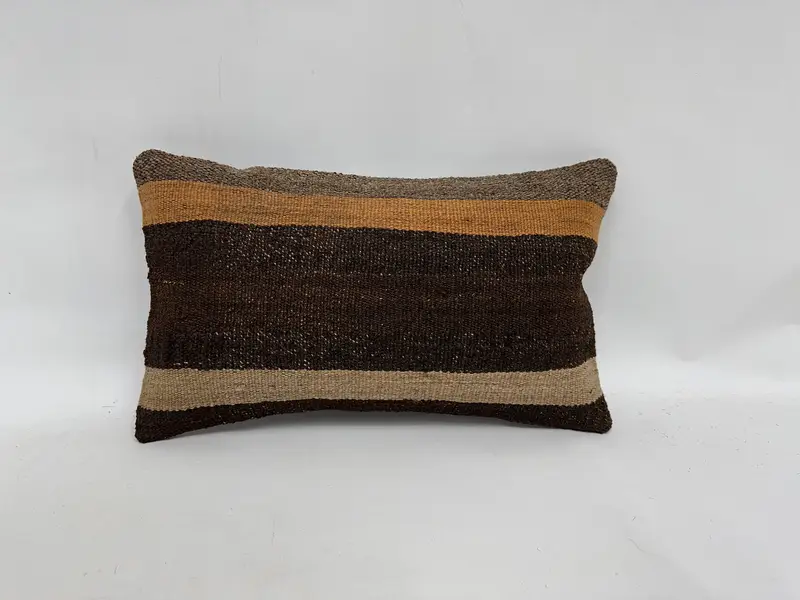 Couch Cushion Case, Boho Pillow, Comfy Throw Pillow Sham, Turkish Pillow, Cushion Cover, 12x20 Brown Cushion, Pillow for Sofa - 1