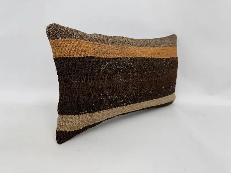 Couch Cushion Case, Boho Pillow, Comfy Throw Pillow Sham, Turkish Pillow, Cushion Cover, 12x20 Brown Cushion, Pillow for Sofa - 3