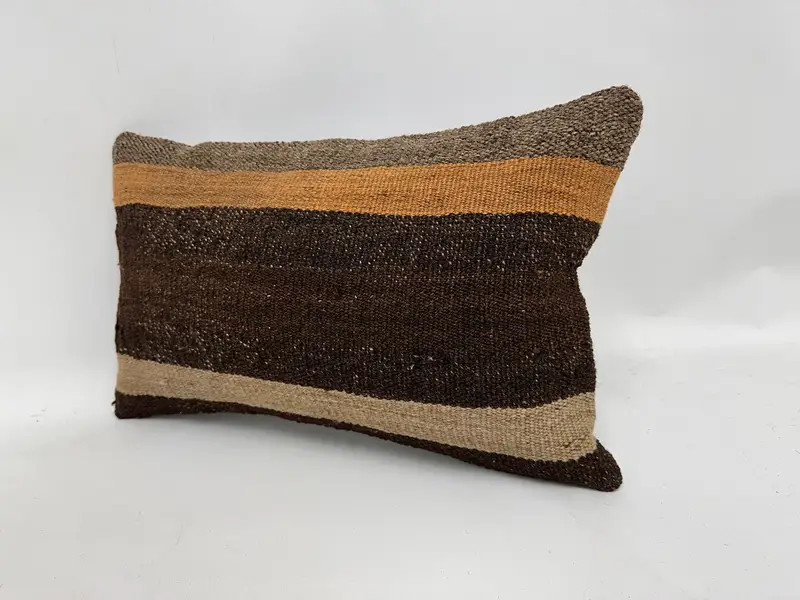 Couch Cushion Case, Boho Pillow, Comfy Throw Pillow Sham, Turkish Pillow, Cushion Cover, 12x20 Brown Cushion, Pillow for Sofa - 4