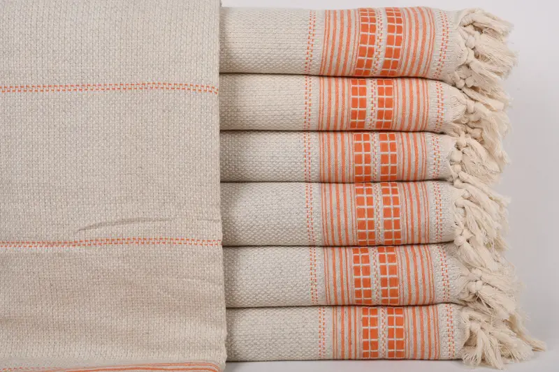 Turkish Bedcover, Bridesmaid Favors, Turkish Cotton Throw Blanket, 96x94 Linen Striped Towel, Personalized Blanket, Throw Blanket, Bedspread - 1