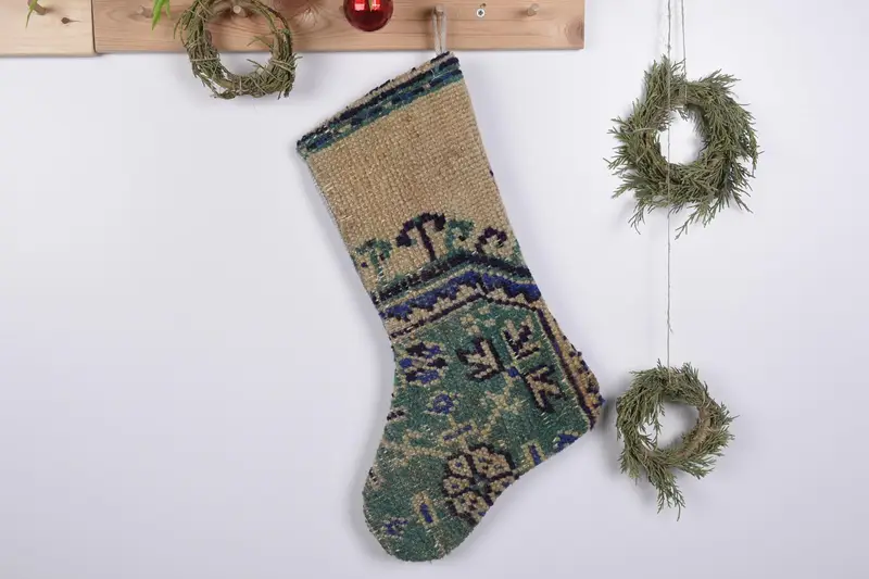 Festive Christmas Ornaments Pattern, Kilim-Style Christmas Stocking