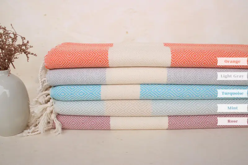 Personalized Gift, 40x20 Cotton Diamond Towel, Personalized Hand Towel, Summer Gift, Wedding Favors, Custom Wedding Gifts, Bachelorette Party Favor - 1