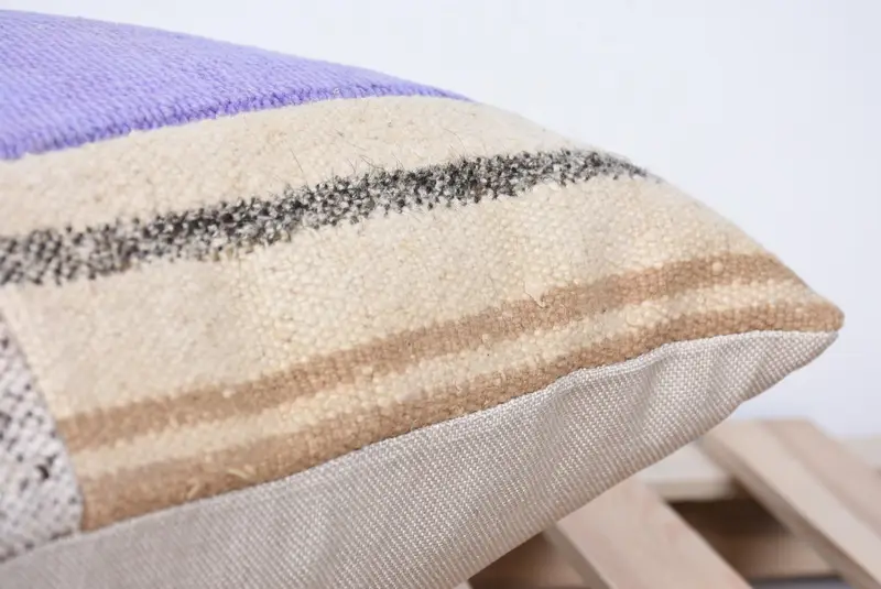 Cushion, 18x18 Purple Pillow Cover, Home Decor Pillow, Vintage Kilim Throw Pillow, Throw Kilim Pillow, Wool Kilim Pillow Pillow - 7