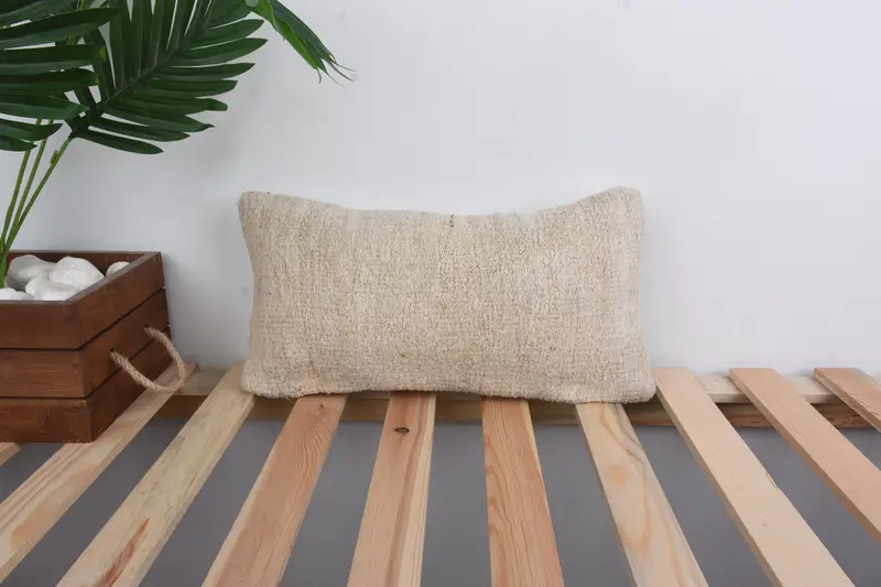 Home Decor Pillow, Ethnical Kilim Rug Pillow, Anatolian Pillow, Turkish Rugs Pillow Case, 8x16 Beige Pillow Case, Turkish Pillow, Pillow Cover - 1