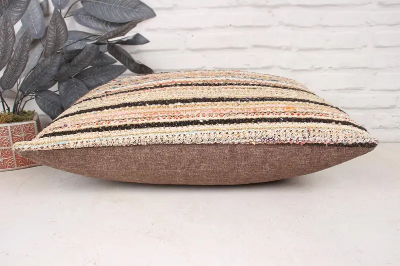16x24 Brown Cushion Cover, Living Room Throw Cushion Cover, Pillow Cover, Vintage Kilim Throw Pillow, Turkish Kilim Pillow, Kilim Pillow - 5