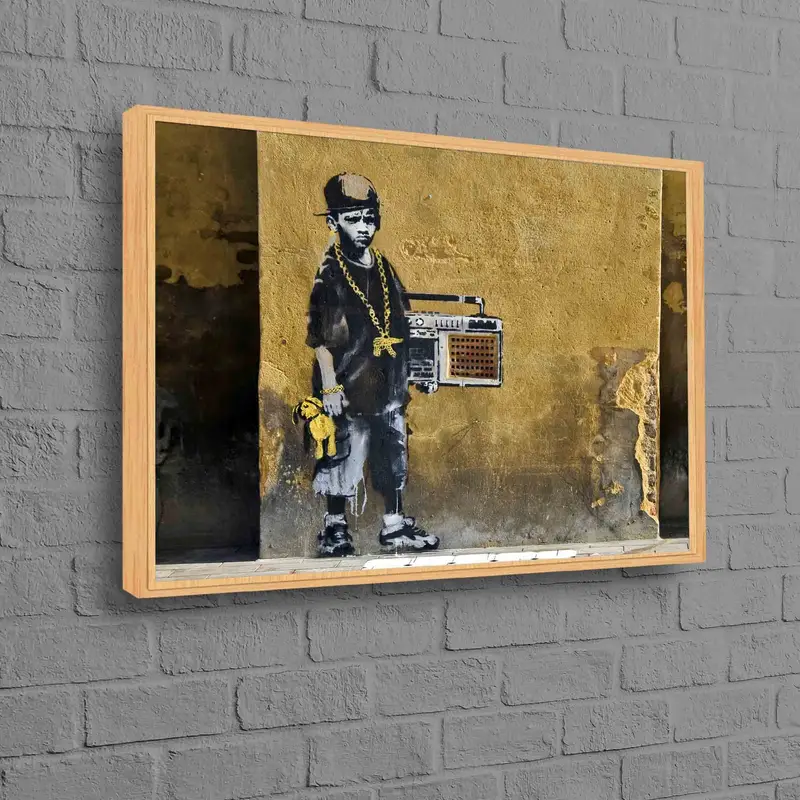 ヒップホップ バンクシー キャンバス: アーバン グラフィティ アート プリント