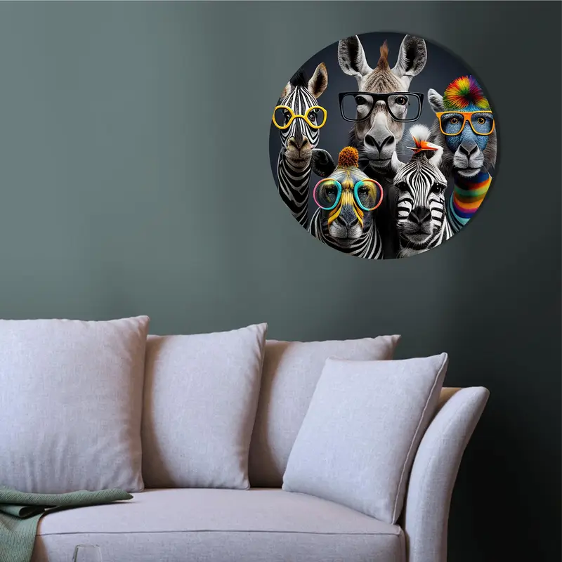Modern Baskılı Cam: Gözlük Tasarımlı Sevimli Zebra