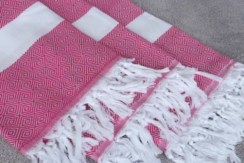 Antibacterial Turkish peshtemal towel, Sand-resistant towel, Large Turkish Towel, 70x40 Cotton Diamond Towel, Bridal Gifts, Absorbent towel - 5
