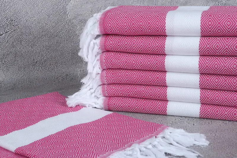 Antibacterial Turkish peshtemal towel, Sand-resistant towel, Large Turkish Towel, 70x40 Cotton Diamond Towel, Bridal Gifts, Absorbent towel - 2