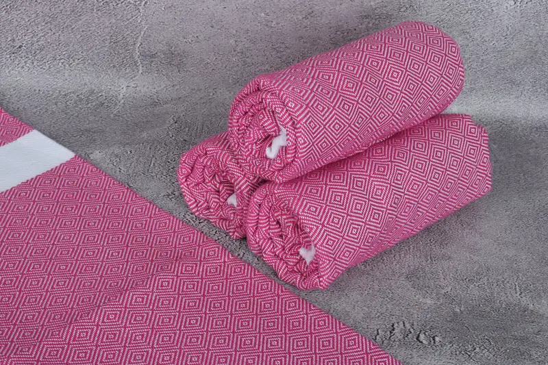 Antibacterial Turkish peshtemal towel, Sand-resistant towel, Large Turkish Towel, 70x40 Cotton Diamond Towel, Bridal Gifts, Absorbent towel - 8