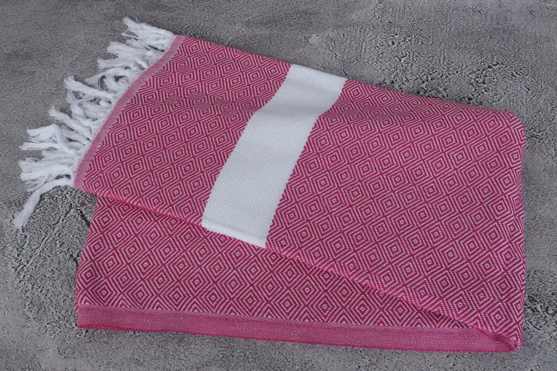 Antibacterial Turkish peshtemal towel, Sand-resistant towel, Large Turkish Towel, 70x40 Cotton Diamond Towel, Bridal Gifts, Absorbent towel - 6