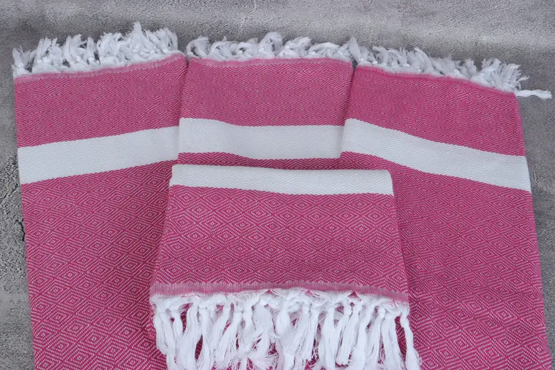 Antibacterial Turkish peshtemal towel, Sand-resistant towel, Large Turkish Towel, 70x40 Cotton Diamond Towel, Bridal Gifts, Absorbent towel - 4