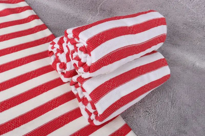 Custom Wedding Gift, Handmade Gift, Absorbent Turkish towel, House Warming Gift, Antibacterial Turkish peshtemal towel, 70x36 Cotton Striped Towel - 7