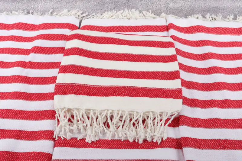 Custom Wedding Gift, Handmade Gift, Absorbent Turkish towel, House Warming Gift, Antibacterial Turkish peshtemal towel, 70x36 Cotton Striped Towel - 4