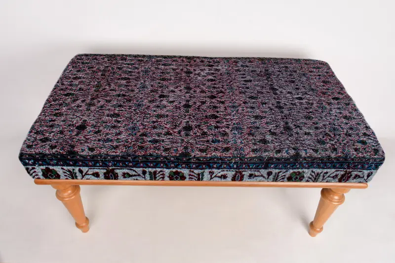 Modüler Gri ve Siyah Kilimden Esinlenmiş Osmanlı, Yün Karışımlı Koltuk Takımı