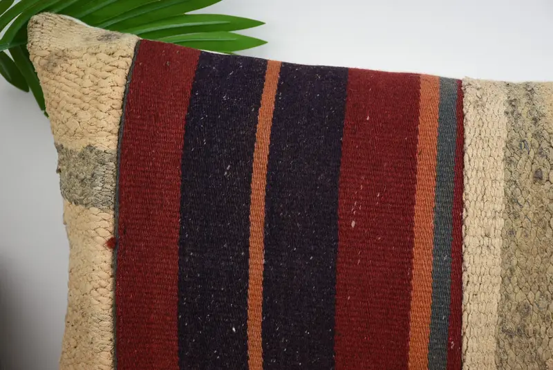 Vintage Kilim Pillow, 12x43 Red Pillow, Shabby Chic Pillow, Farmhouse Pillow, Pillow for Sofa, Turkish Kilim Pillow, Cushion Case - 2