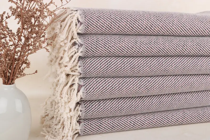 Personalized Turkish Cotton Towel Pink Chevron, 40x67 Inches